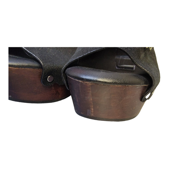 Torrid Embroidered Applique Rose Wooden Wedge Platform Slingback Sandals Black - Picture 12 of 14